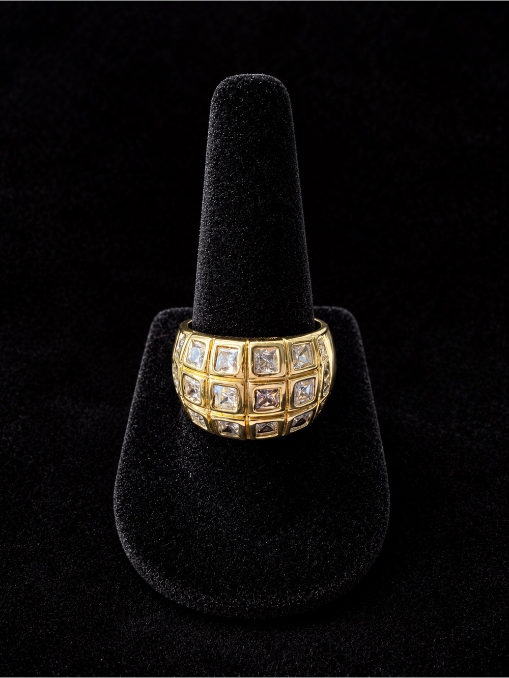 Gold Ring with Cubic Zirconia Size 9